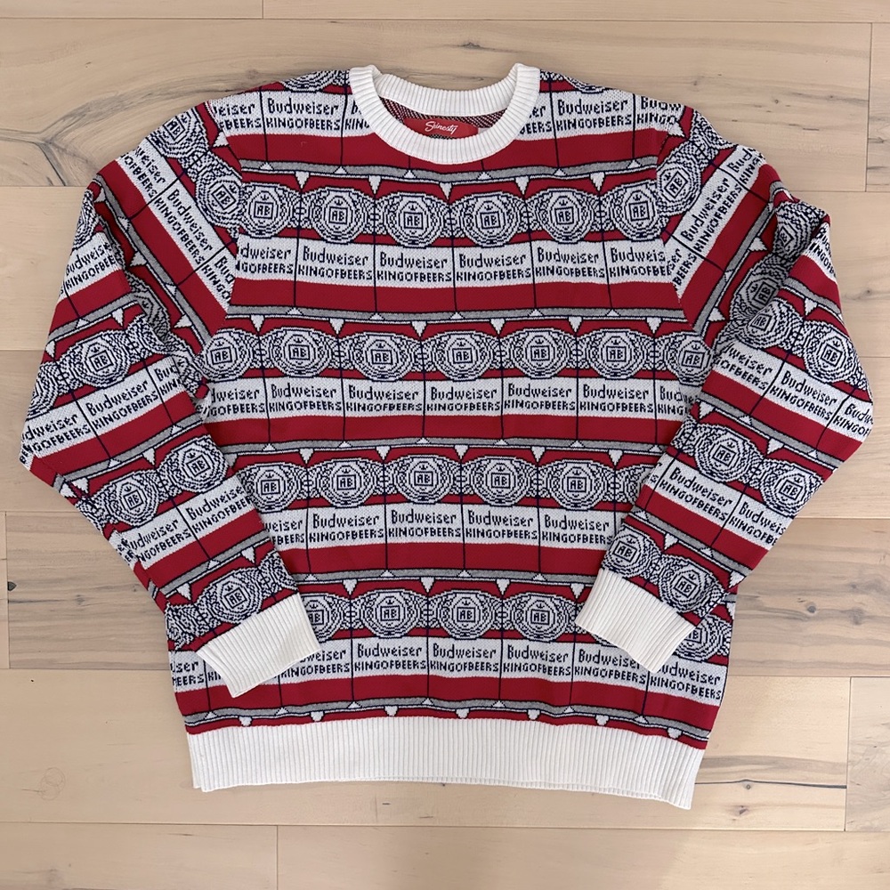 Shinesty Budweiser Can Repeat Holiday Sweater